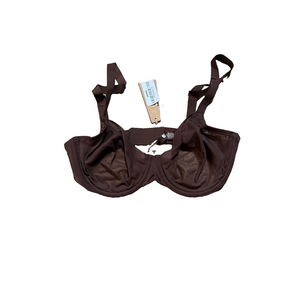 Skims Fits No Show Molded Unlined Balconette Bra Jasper Brown 34D BR-UWR-2054 - Picture 3 of 5